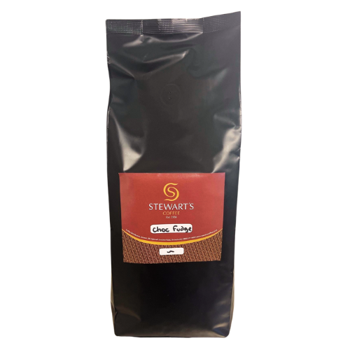 bag of stewart's coffee chocolate fudge beans