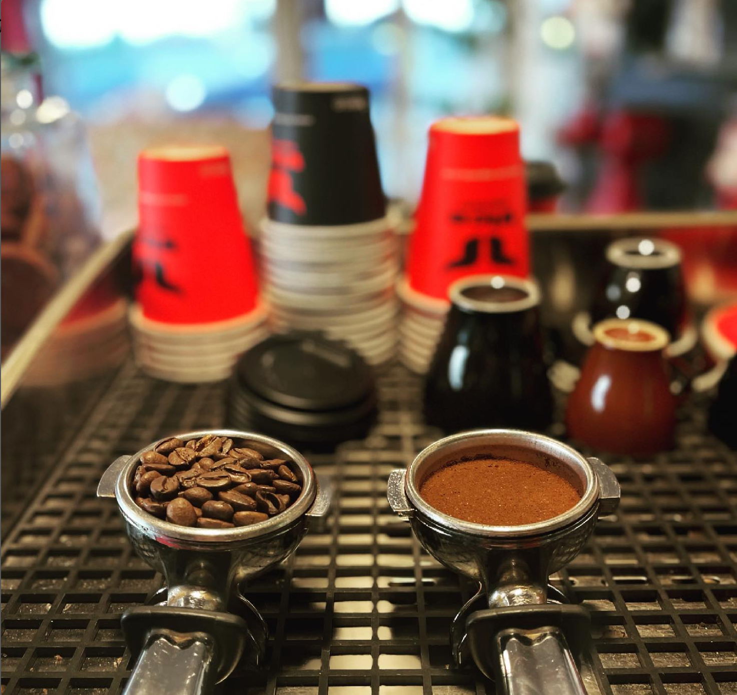 vice espresso beans in portafilter